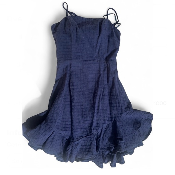 Sarah Kay selfie Leslie dress Elegant Navy Blue Ruffle Hem - Picture 4 of 9